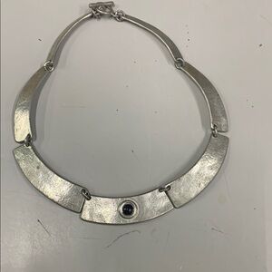 Silver Modernist Collar Necklace